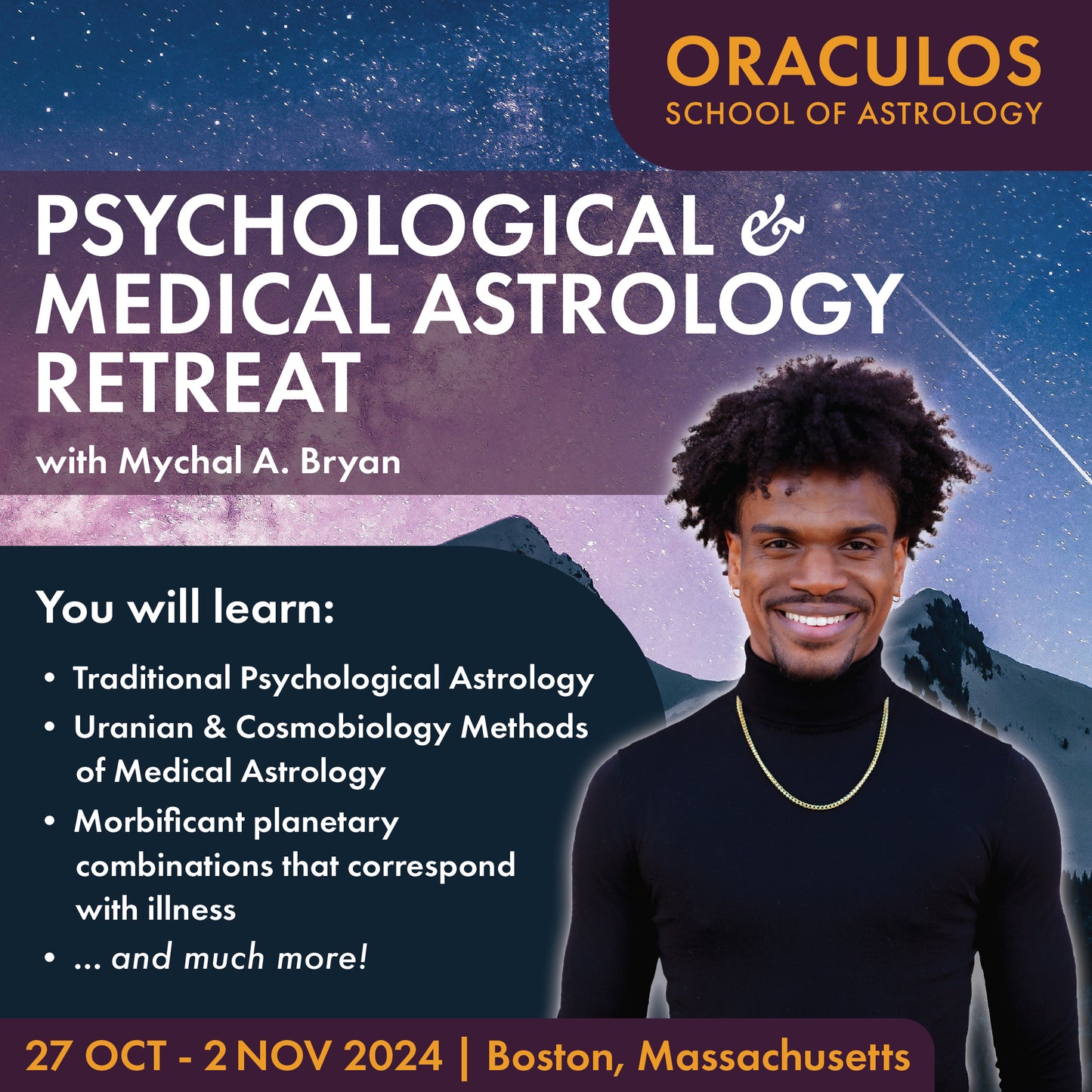 COSMOBIOLOGY: Psychological & Medical Astrology Retreat at Sun, Oct 27, 2024 09:30 AM EDT